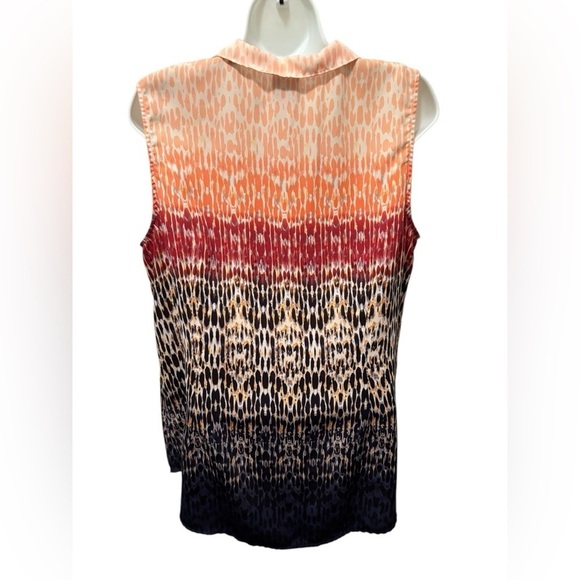 CAbi Love Peter Pan Collar Blouse Sz L #3078 Peach Cran Black Business Career - Picture 4 of 8